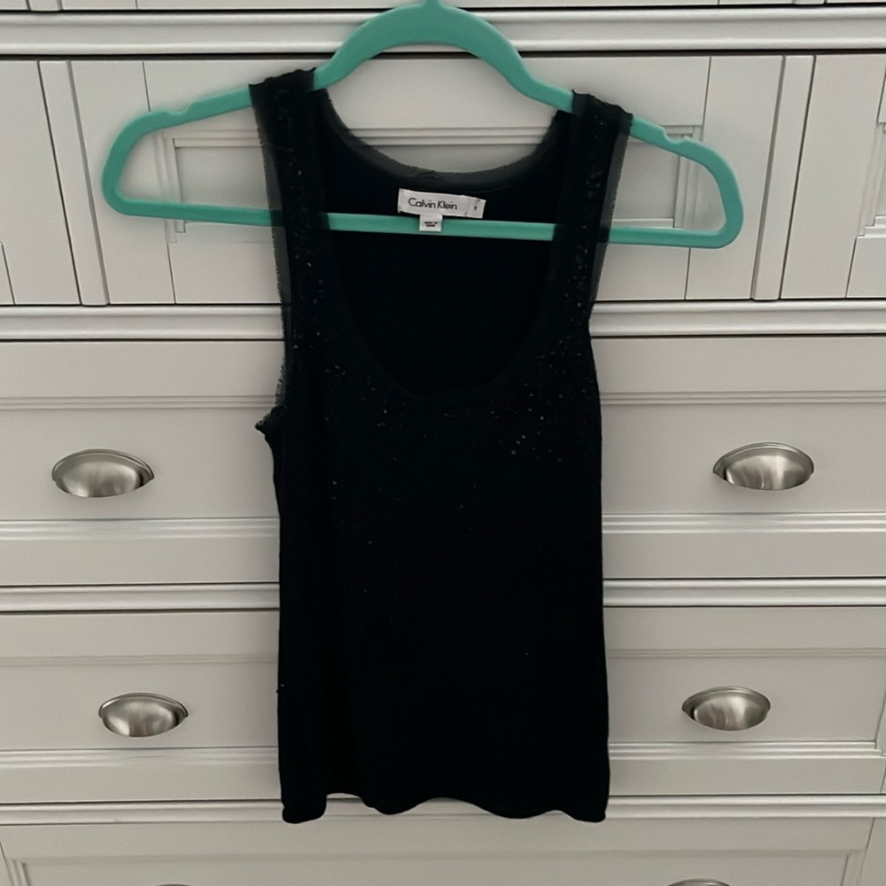 Calvin Klein sparkle sequined tank
